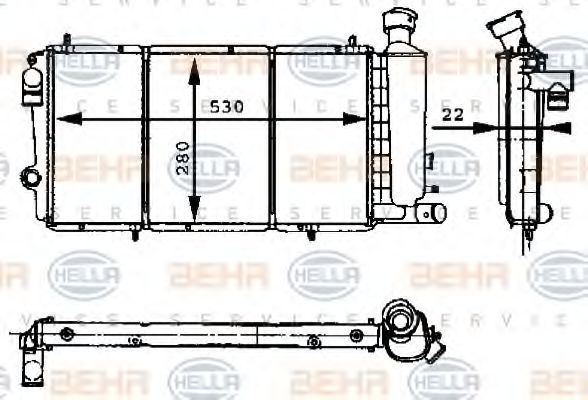 Imagine Radiator, racire motor HELLA 8MK 376 715-411