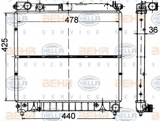 Imagine Radiator, racire motor HELLA 8MK 376 716-431