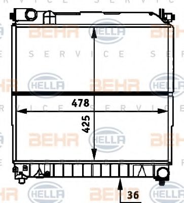 Imagine Radiator, racire motor HELLA 8MK 376 717-681