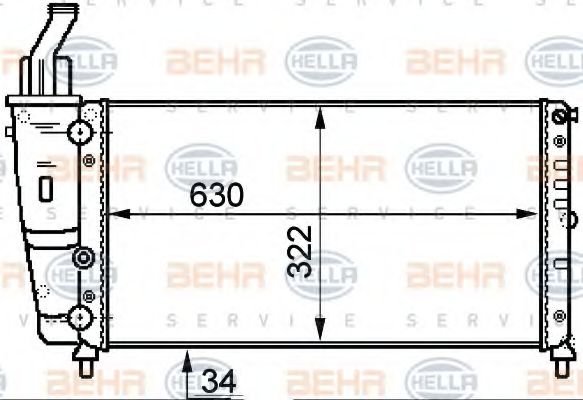 Imagine Radiator, racire motor HELLA 8MK 376 718-081