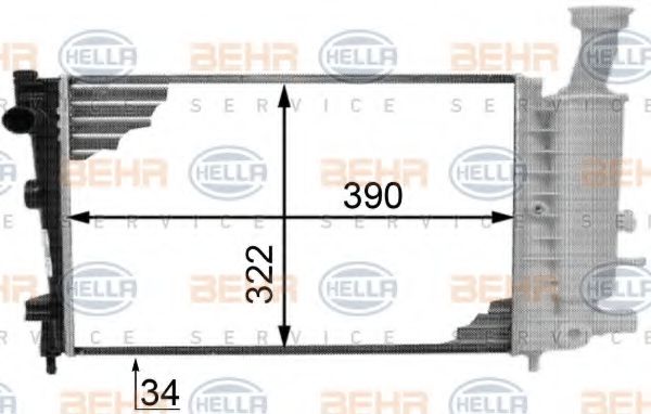 Imagine Radiator, racire motor HELLA 8MK 376 718-301