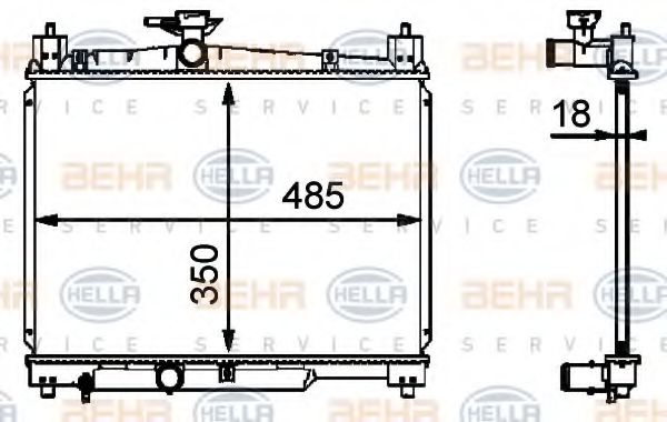 Imagine Radiator, racire motor HELLA 8MK 376 718-421