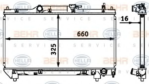 Imagine Radiator, racire motor HELLA 8MK 376 718-481