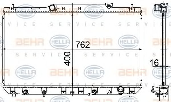 Imagine Radiator, racire motor HELLA 8MK 376 718-531