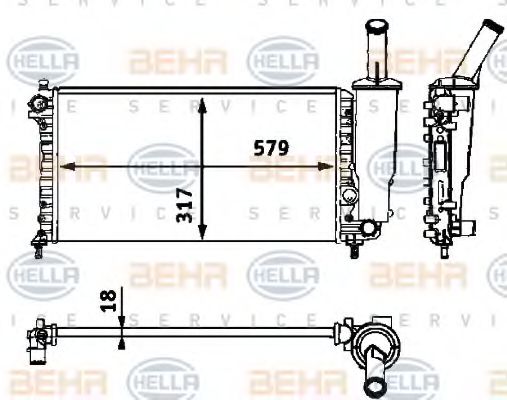 Imagine Radiator, racire motor HELLA 8MK 376 718-581