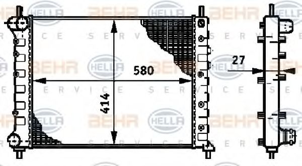 Imagine Radiator, racire motor HELLA 8MK 376 719-251