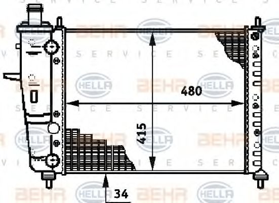 Imagine Radiator, racire motor HELLA 8MK 376 719-551