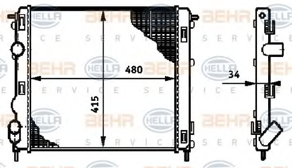 Imagine Radiator, racire motor HELLA 8MK 376 719-681