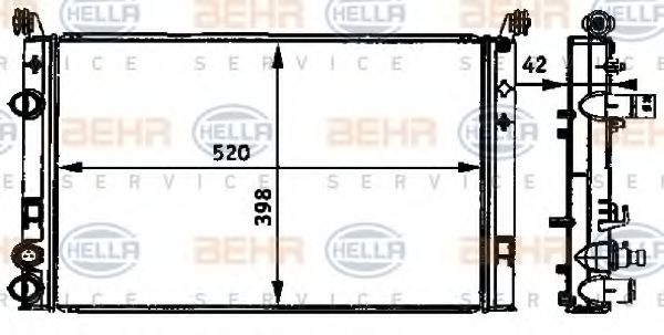 Imagine Radiator, racire motor HELLA 8MK 376 720-571