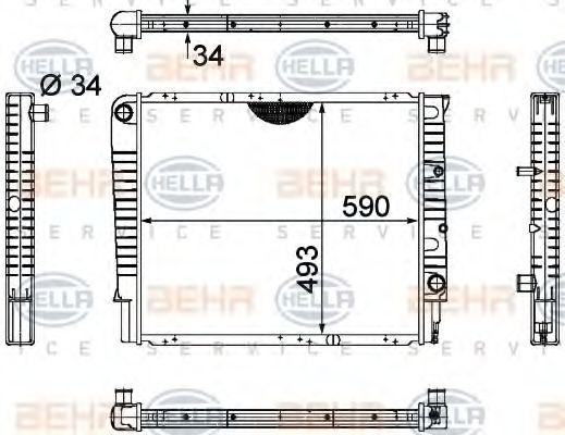 Imagine Radiator, racire motor HELLA 8MK 376 721-001