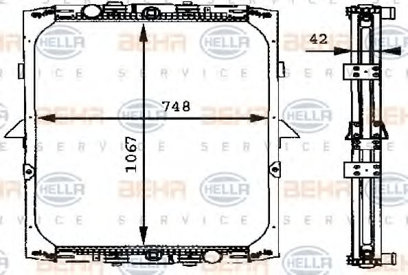 Imagine Radiator, racire motor HELLA 8MK 376 721-531