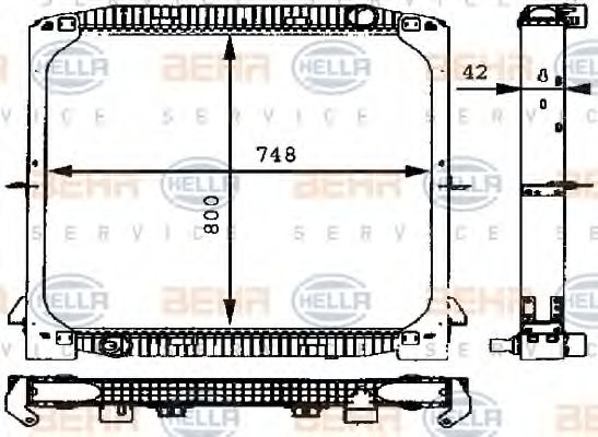 Imagine Radiator, racire motor HELLA 8MK 376 721-571