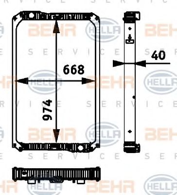 Imagine Radiator, racire motor HELLA 8MK 376 722-021