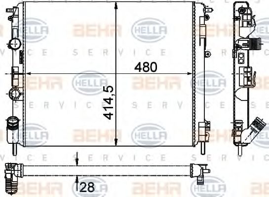 Imagine Radiator, racire motor HELLA 8MK 376 726-731