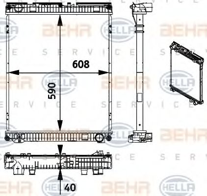 Imagine Radiator, racire motor HELLA 8MK 376 728-671