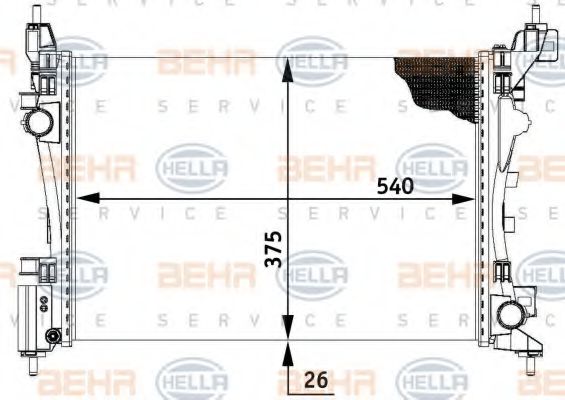 Imagine Radiator, racire motor HELLA 8MK 376 728-781