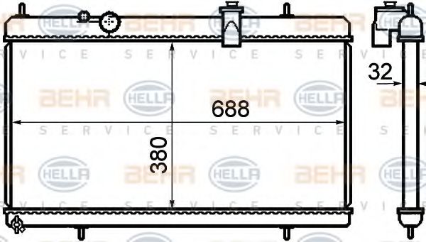 Imagine Radiator, racire motor HELLA 8MK 376 732-751