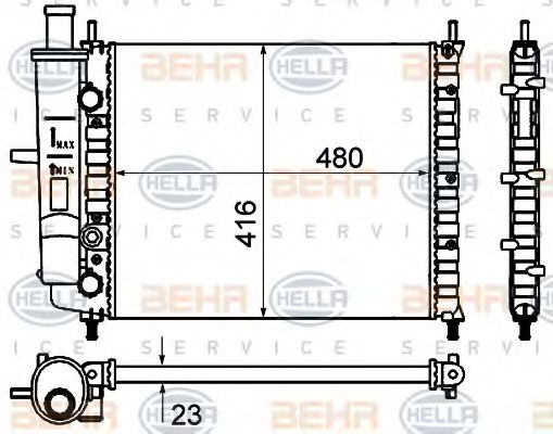 Imagine Radiator, racire motor HELLA 8MK 376 735-111