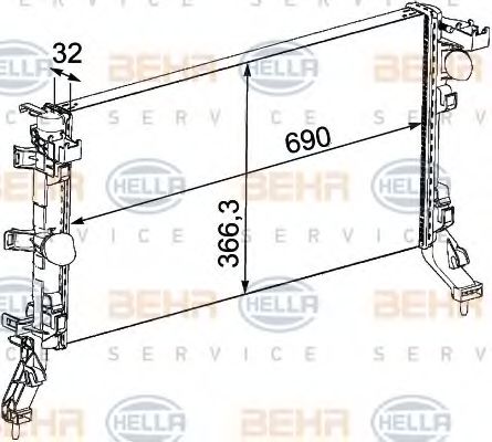 Imagine Radiator, racire motor HELLA 8MK 376 745-191