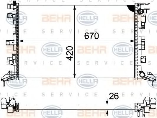 Imagine Radiator, racire motor HELLA 8MK 376 745-211