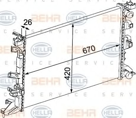 Imagine Radiator, racire motor HELLA 8MK 376 745-221