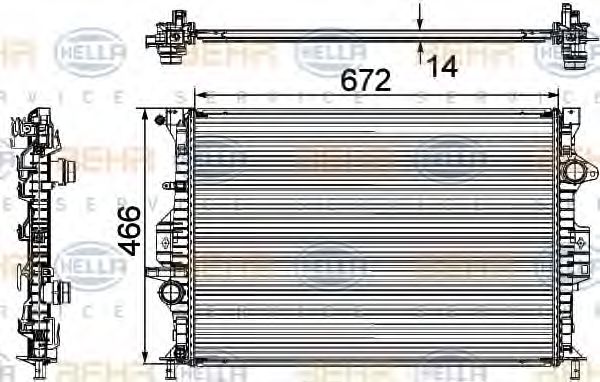 Imagine Radiator, racire motor HELLA 8MK 376 745-594