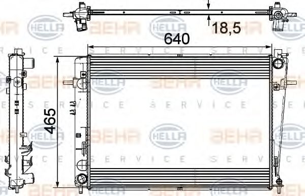 Imagine Radiator, racire motor HELLA 8MK 376 745-621