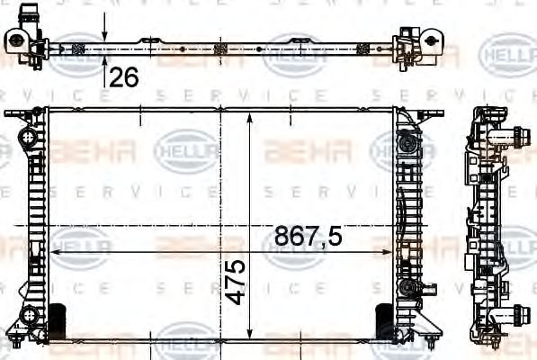 Imagine Radiator, racire motor HELLA 8MK 376 745-631