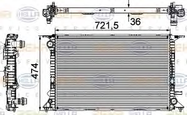 Imagine Radiator, racire motor HELLA 8MK 376 745-644
