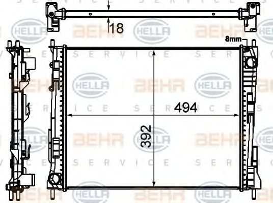 Imagine Radiator, racire motor HELLA 8MK 376 746-751