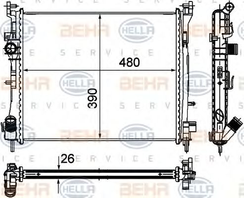 Imagine Radiator, racire motor HELLA 8MK 376 748-751