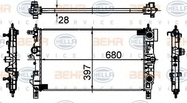 Imagine Radiator, racire motor HELLA 8MK 376 749-861