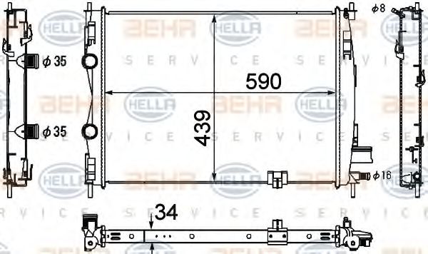 Imagine Radiator, racire motor HELLA 8MK 376 753-691