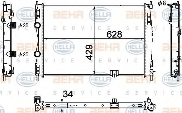 Imagine Radiator, racire motor HELLA 8MK 376 753-701