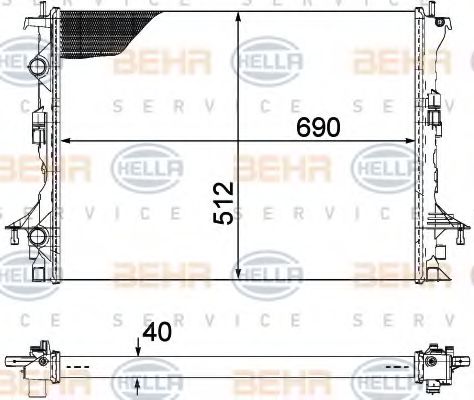 Imagine Radiator, racire motor HELLA 8MK 376 754-091