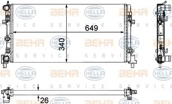 Imagine Radiator, racire motor HELLA 8MK 376 754-284