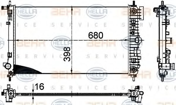 Imagine Radiator, racire motor HELLA 8MK 376 754-311