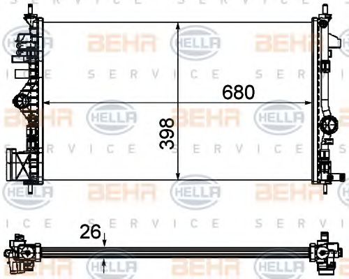 Imagine Radiator, racire motor HELLA 8MK 376 754-351