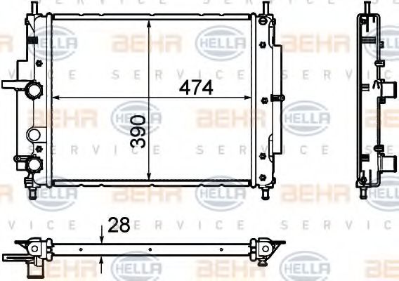 Imagine Radiator, racire motor HELLA 8MK 376 754-411