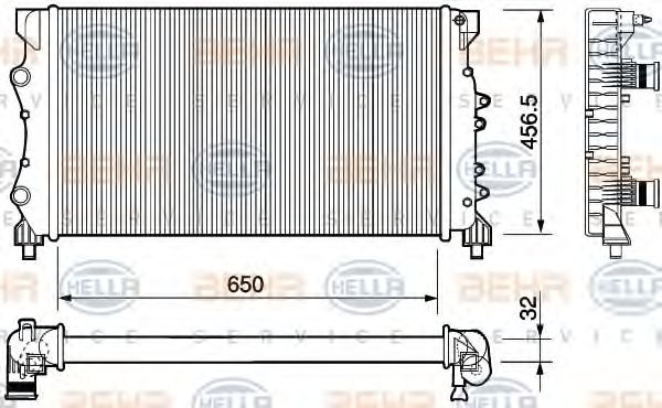 Imagine Radiator, racire motor HELLA 8MK 376 754-441