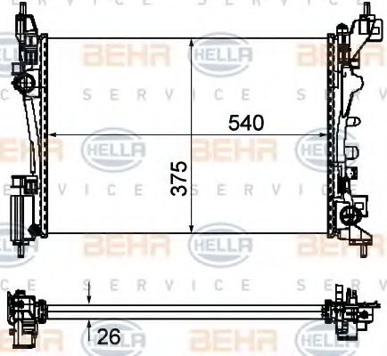 Imagine Radiator, racire motor HELLA 8MK 376 754-571