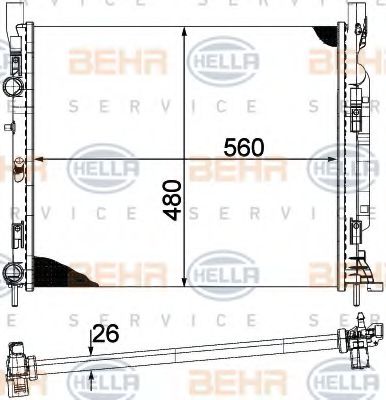 Imagine Radiator, racire motor HELLA 8MK 376 755-514