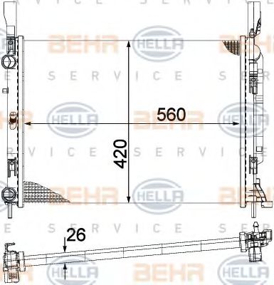 Imagine Radiator, racire motor HELLA 8MK 376 755-531