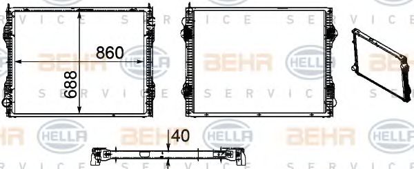 Imagine Radiator, racire motor HELLA 8MK 376 756-171