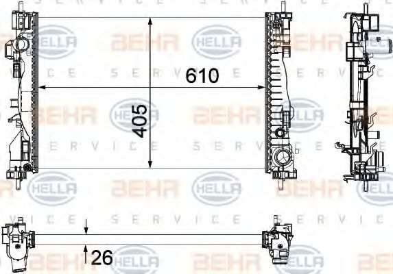 Imagine Radiator, racire motor HELLA 8MK 376 756-241