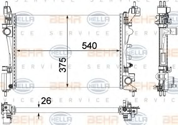 Imagine Radiator, racire motor HELLA 8MK 376 756-321