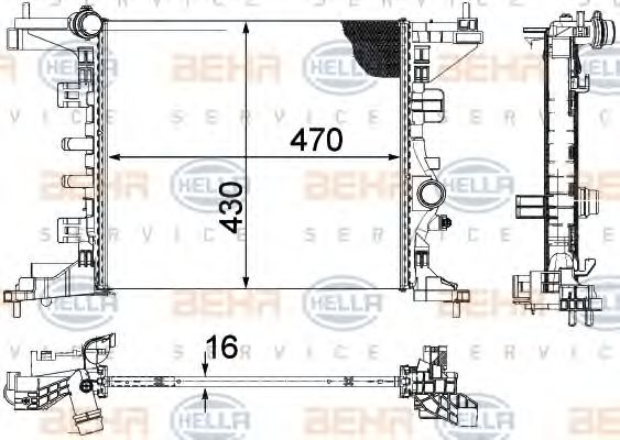 Imagine Radiator, racire motor HELLA 8MK 376 756-441