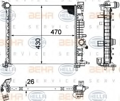 Imagine Radiator, racire motor HELLA 8MK 376 756-451