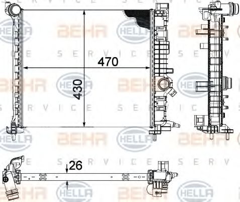 Imagine Radiator, racire motor HELLA 8MK 376 756-461