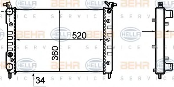 Imagine Radiator, racire motor HELLA 8MK 376 756-501